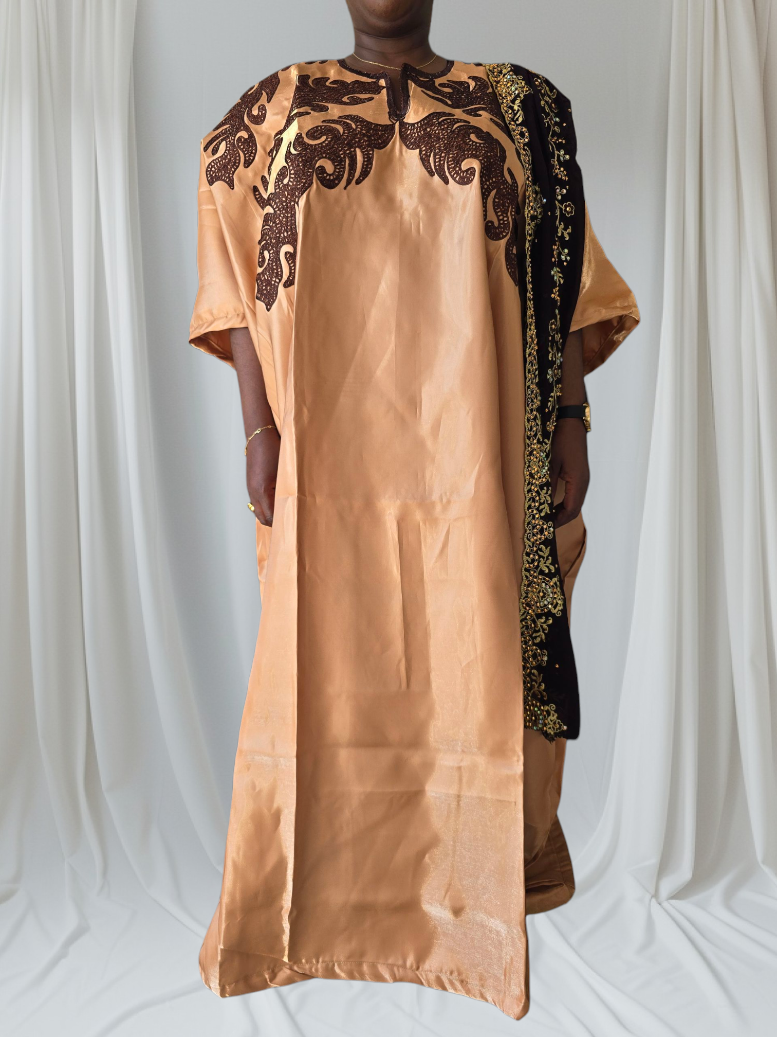 ADUKE ARIYIKE LUXURYMIKADO EMBROIDERED BOUBOU KAFTAN