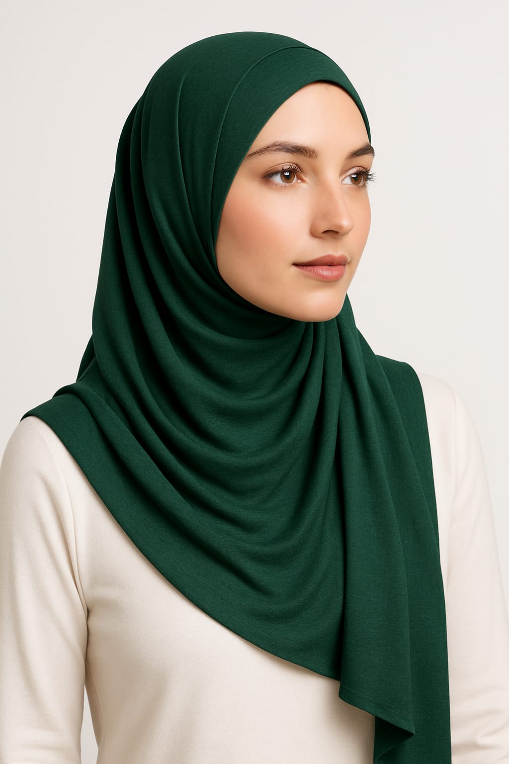 Premium Jersey Veil for Women – Lightweight, Non-Slip, Breathable, Everyday Hijab – Soft Stretch Fabric, Elegant Draping Size - Large -  (31 in x 78 in)